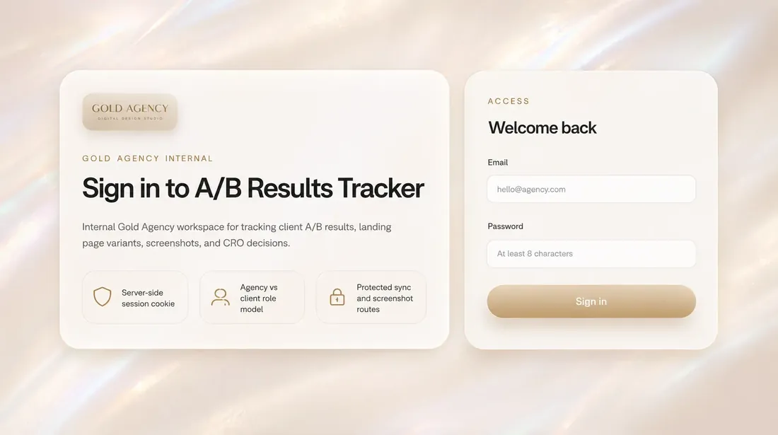 A/B test tracker workspace